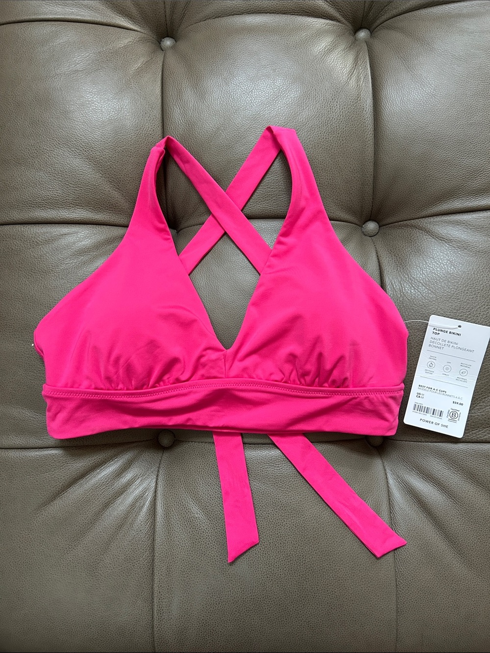 Athleta Pink Plunge Bikini Top
